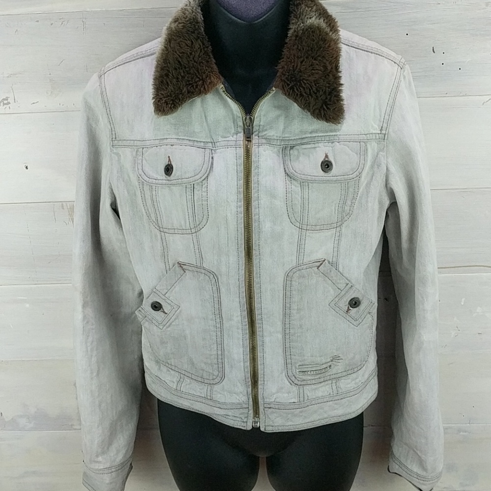 Diesel Jean Jacket With Faux Fur Collar!